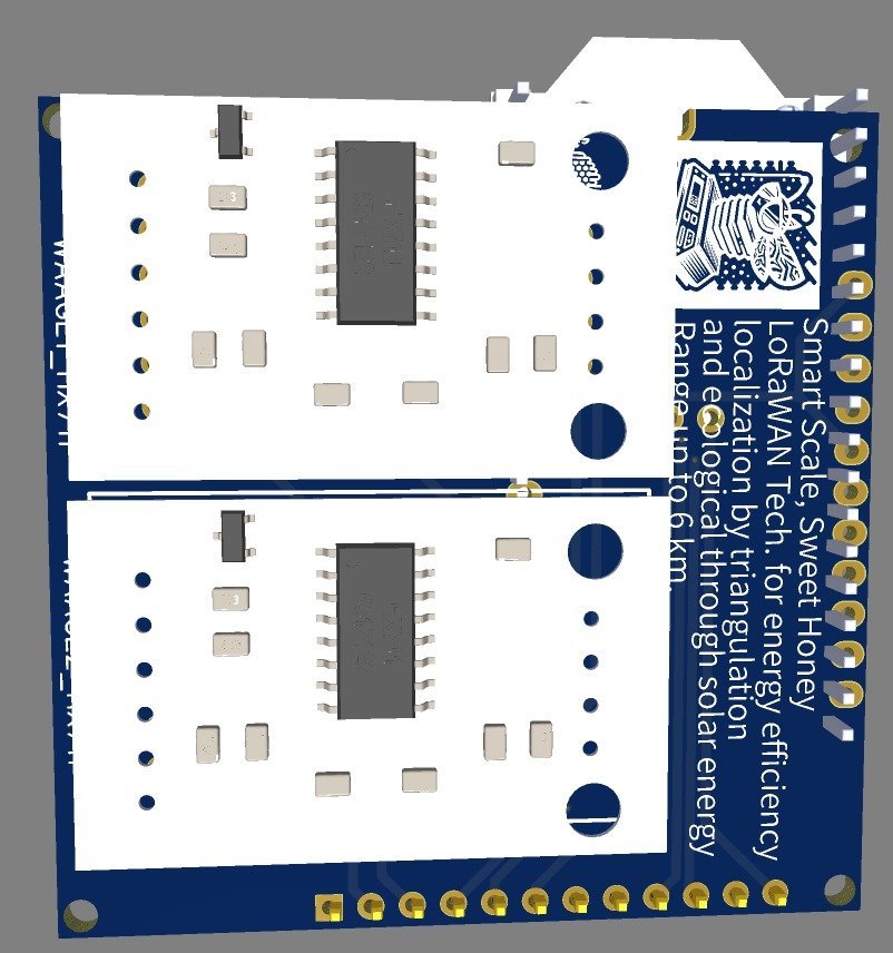 3D-Ansicht der Doppel-HX711-Platine für zwei Waagenkanäle
